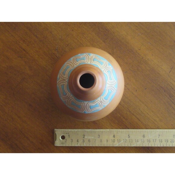 Terra Cotta Ceramic 7.5” Bottle Vase Handmade Ibiza Spain Souvenir Clay Pottery - Picture 8 of 9